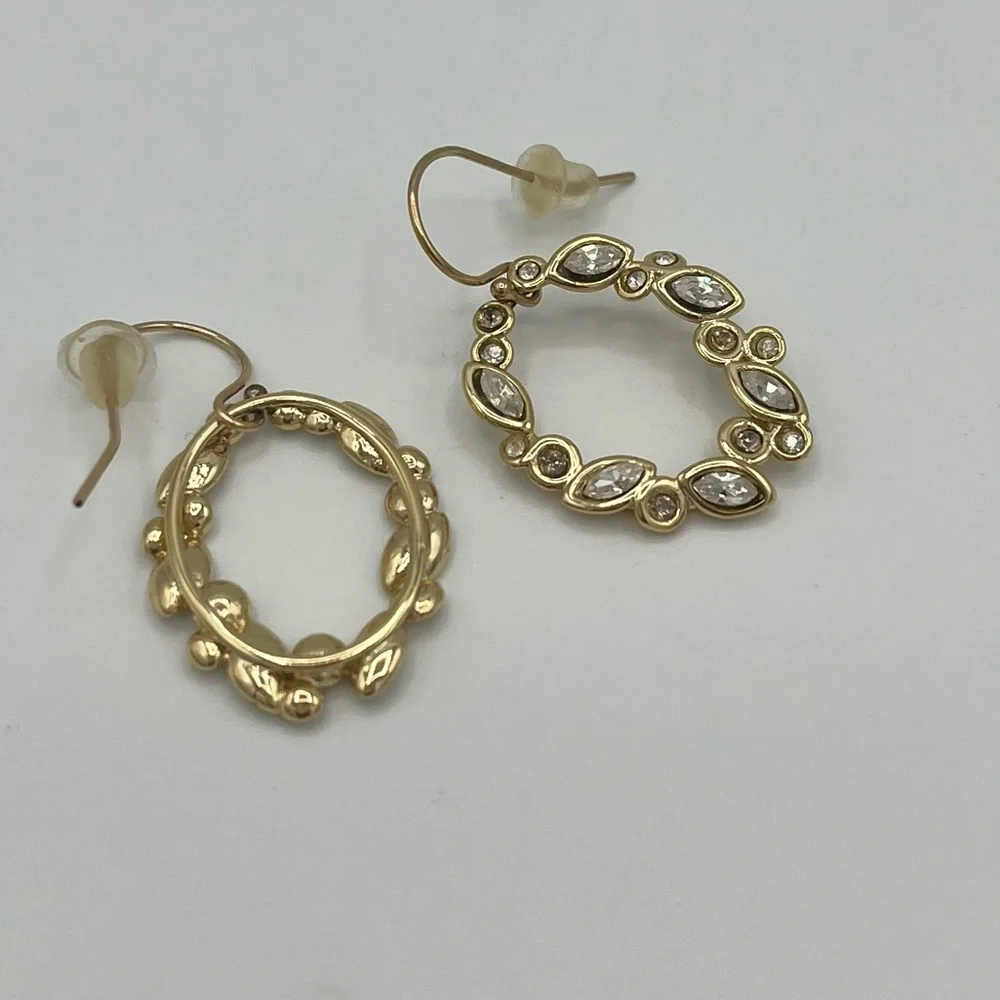 Sparkling Crystal Wreath Gold-Tone Drop Earrings